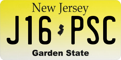 NJ license plate J16PSC
