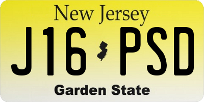 NJ license plate J16PSD
