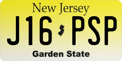 NJ license plate J16PSP