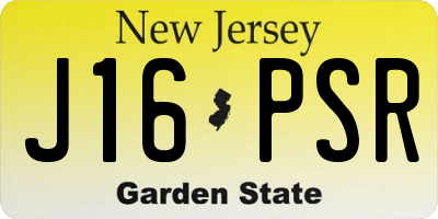 NJ license plate J16PSR