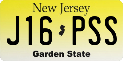 NJ license plate J16PSS