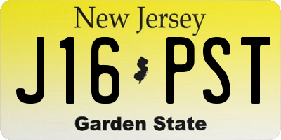 NJ license plate J16PST