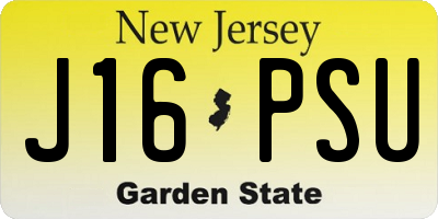 NJ license plate J16PSU