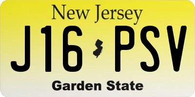 NJ license plate J16PSV