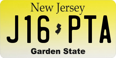 NJ license plate J16PTA