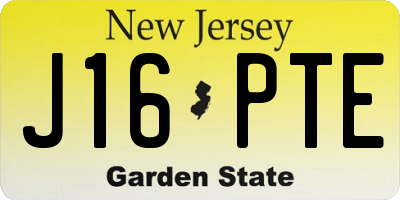 NJ license plate J16PTE