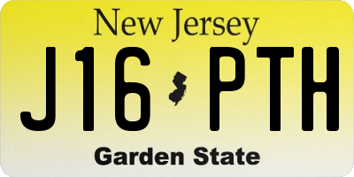 NJ license plate J16PTH