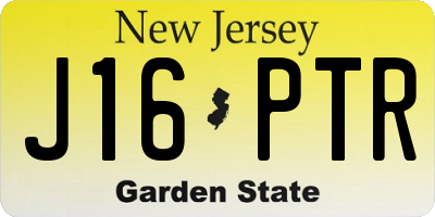 NJ license plate J16PTR