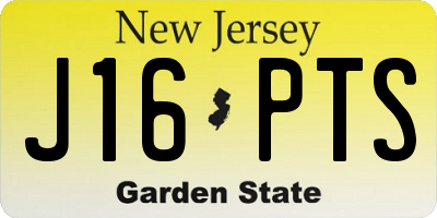 NJ license plate J16PTS