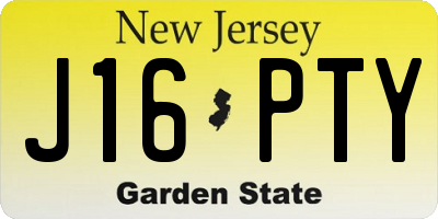 NJ license plate J16PTY