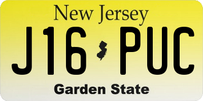 NJ license plate J16PUC