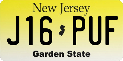 NJ license plate J16PUF