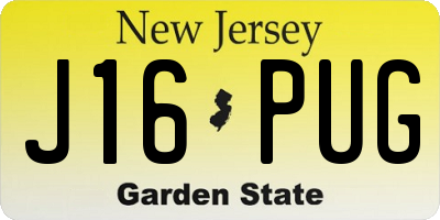 NJ license plate J16PUG