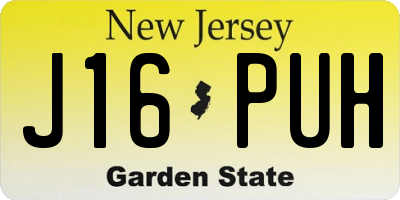 NJ license plate J16PUH