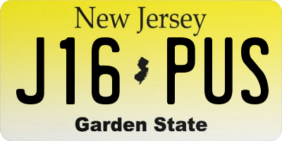 NJ license plate J16PUS