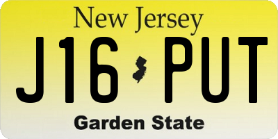 NJ license plate J16PUT