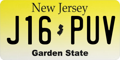 NJ license plate J16PUV
