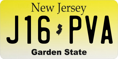 NJ license plate J16PVA