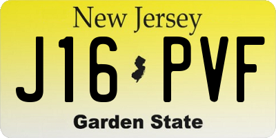 NJ license plate J16PVF