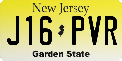 NJ license plate J16PVR