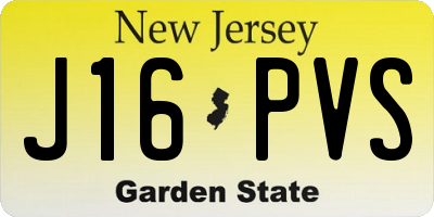 NJ license plate J16PVS