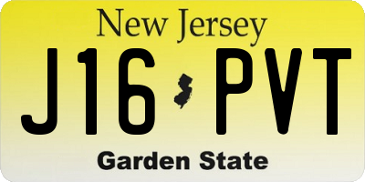 NJ license plate J16PVT