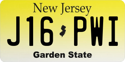 NJ license plate J16PWI