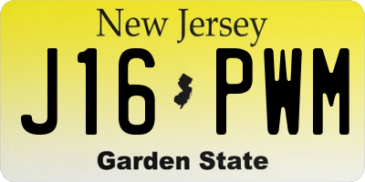 NJ license plate J16PWM
