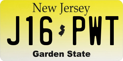NJ license plate J16PWT