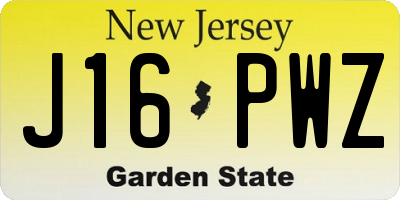 NJ license plate J16PWZ