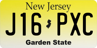 NJ license plate J16PXC