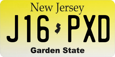 NJ license plate J16PXD