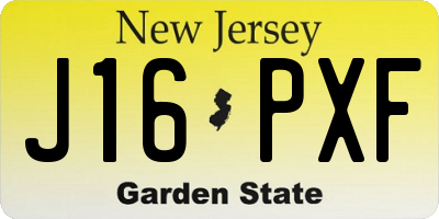 NJ license plate J16PXF