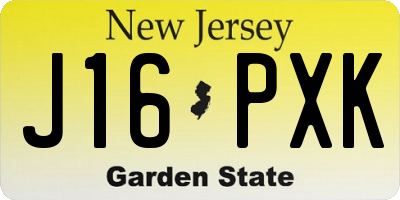 NJ license plate J16PXK