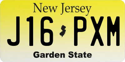 NJ license plate J16PXM