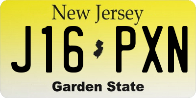 NJ license plate J16PXN