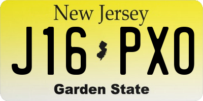 NJ license plate J16PXO