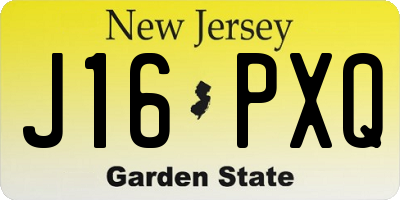 NJ license plate J16PXQ