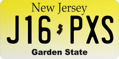 NJ license plate J16PXS