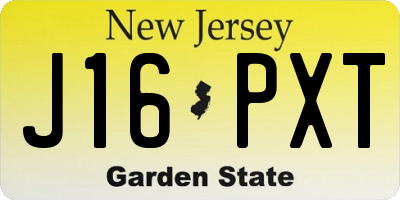 NJ license plate J16PXT
