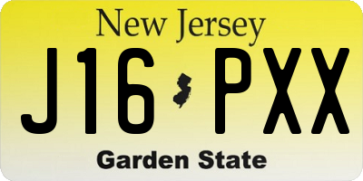 NJ license plate J16PXX
