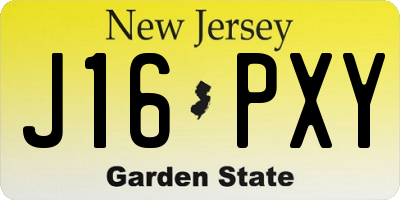 NJ license plate J16PXY
