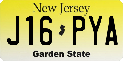 NJ license plate J16PYA