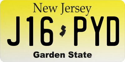 NJ license plate J16PYD