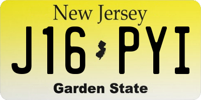 NJ license plate J16PYI