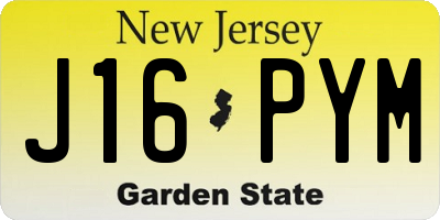 NJ license plate J16PYM