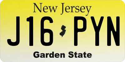 NJ license plate J16PYN