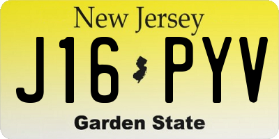 NJ license plate J16PYV