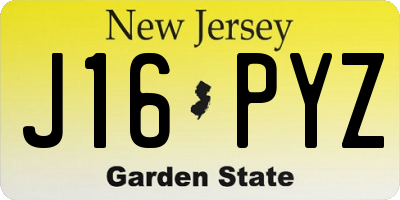 NJ license plate J16PYZ