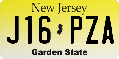NJ license plate J16PZA